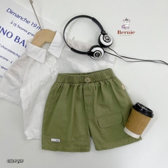 Quần short quần kaki đùi túi hộp đính tag cho bé trai đi chơi đi học size 9-26kg 0124Q19 BERNIE kids