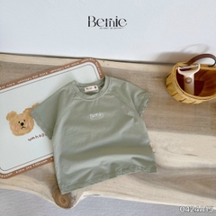 Áo phông tay ngắn thêu logo BERNIE phong cách hàn quốc bé trai 8 đến 25kg đi chơi đi học 0424A15