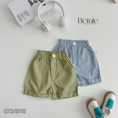 Set sơ mi tay ngắn cổ trụ kẻ sọc thêu khủng long và cá sấu cho bé trai 9kg tới 25kg Bernie 1223B025