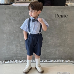 Set vest gile ngắn tay công tử hàn quốc túi khăn cho bé trai thôi nôi sinh nhật đi tiệc 1đến 7 tuổi BERNIE 0424B32