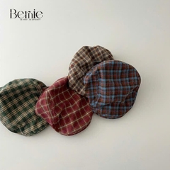 Mũ nồi mũ beret mũ anh quốc mũ công tử cho bé trai caro thô mềm phối khuy phong cách cổ điển  BERNIE