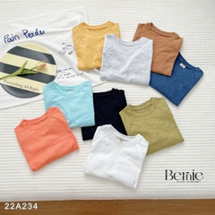 Áo phông trơn dài tay unisex cho bé trai gái BERNIE cotton xược mềm mại nhiều màu 8 đến 25kg 22A234