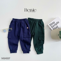 Set bộ thun dài tay raplang cotton da cá họa tiết in chữ thể thao cho bé trai 1 đến 7 tuổi BERNIE 0424B27