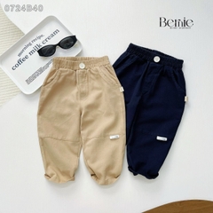 Set gilê kẻ 3 chi tiết áo sơ mi dài tay áo gi lê quần kaki cho né trai 1 đến 7 tuổi BERNIE 0724B40