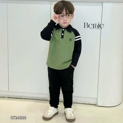 Set bộ thun polo dài tay raplang chất polo cá sấu họa tiết thêu cho bé trai 1 đến 7 tuổi BERNIE 0724B30