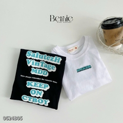 Set bộ thun tay dài unisex chất cotton họa tiết in chữ cho bé trai bé gái size 1đến 7 tuổi BERNIE 0624B05