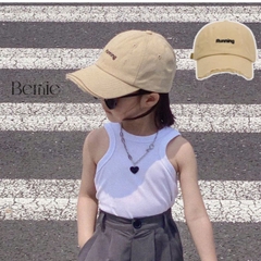 Mũ lưỡi trai unisex cho bé trai bé gái đáp chữ phối viền màu BERNIE 46-54cm bé 2 đến 8 tuổi