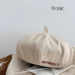 Mũ nồi thêu chữ Be happy bé trai bé gái unisex phong cách hàn quốc 1 đến 5 tuổi BERNIE kids