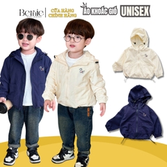 Áo khoác gió có mũ họa tiết nhiều màu unisex cho bé trai bé gái size 1 đến 7 tuổi BERNIE 24A017