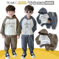 Set bộ thun dài tay thu đông cho bé trai bé gái dáng hoodie có mũ Bernie kids 1 đến 7 tuổi 0924B32