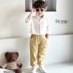 Quần kaki dài bé trai phối túi hộp đính cúc nhiều màu bé trai đi học đi chơi 1đến 7t BERNIE 0624Q32