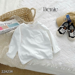 Áo phông trơn dài tay unisex cho bé trai gái BERNIE cotton xược mềm mại nhiều màu 8 đến 25kg 22A234