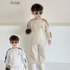 Set bộ quần áo thun dài tay thu đông cho bé trai chất liệu nỉ bông 1 đến 7 tuổi BERNIE H0924B43