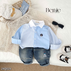 Quần dài quần denim túi hộp phong cách cho bé trai phong cách sành điệu 1 đến 7 tuổi BERNIE 24Q024