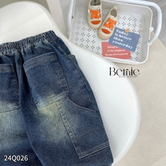 Quần dài quần denim phối túi, Wax phong cách cho bé trai phong cách sành điệu 1 đến 7 tuổi BERNIE 24Q026