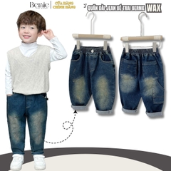 Quần dài quần denim phối túi, Wax phong cách cho bé trai phong cách sành điệu 1 đến 7 tuổi BERNIE 24Q026