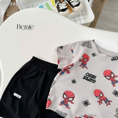 Set bộ siêu nhân Super hero tay ngắn cho bé trai kèm quần short size 9 tới 28kg  BERNIE H1124B40