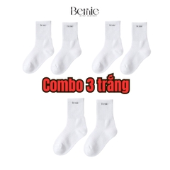 Tất logo chữ trơn bernie HL