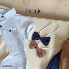 Set sơ mi bé trai công tử kèm nơ cho bé thôi nôi sinh nhật sự kiện size 9 tới 28kg BERNIE T1124B23