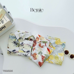 Set sơ mi đũi đi biển unisex cho bé trai bé gái họa tiết summer size 9 tới 25kg BERNIE T0325B26