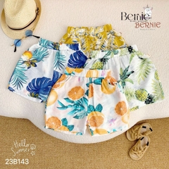 Set áo thun trắng quần đi biển cho bé gái bé trai đi biển họa tiết nổi bật bộ quần áo đi chơi sành điệu 1 đến 7 tuổi BERNIE