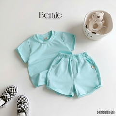 Set bộ quần áo cotton trơn basic cho bé trai bé gái mặc nhà đi học 8 tới 25kg BERNIE H0625B43