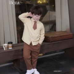 Set bộ sơ mi dài tay áo sơ mi kèm quần kaki dài phối cà vạt cho bé trai Classic Boy 9 đến 28kg BERNIE H0625B17