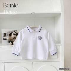 Set bộ polo tay dài chất polo cá sấu họa tiết huy hiệu cho bé trai size 1 đến 7 tuổi BERNIE 0724B34