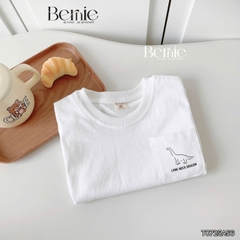 Áo thun cho bé trai tay ngắn phối túi ngực họa tiết khủng long size 9 tới 28kg BERNIE T0725A56