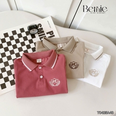 Áo thun áo polo tay dài thêu phù hiệu sắc nét cho bé trai 1 đến 7 tuổi BERNIE T0425A48