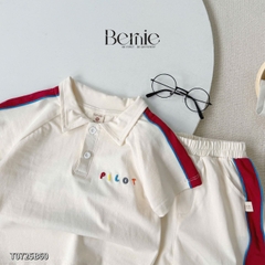 Set bộ polo cho bé trai áo thun tay ngắn họa tiết câụ bé kèm quần short size 1 đến 7 tuổi BERNIE T0725B60 