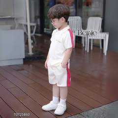 Set bộ polo cho bé trai áo thun tay ngắn họa tiết câụ bé kèm quần short size 1 đến 7 tuổi BERNIE T0725B60 