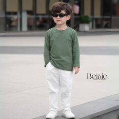 Áo thun áo phông trơn tay dài nhiều màu unisex cho bé trai bé gái đi học đi chơi 9kg đến 27kg BERNIE T0725A51