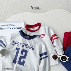 Set bộ thể thao tay dài cho bé trai tay áo phối màu họa tiết in chữ và số kèm quần dài size 9 tới 27kg BERNIE H0725B21