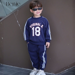 Set bộ dài thể thao unisex họa tiết hình in Double kèm quần dài cho bé trai bé gái size 9 tới 28kg BERNIE T0625B35