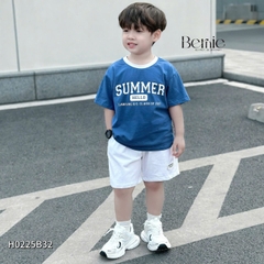 Set đồ thun tay ngắn basic phối màu cho bé trai mùa hè Hello summer size 1 đến 7 tuổi BERNIE H0225B32