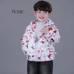 Áo khoác gió chần bông kèm nón nhiều màu cho bé trai bé gái size 11kg tới 25kg BERNIE T0125A25