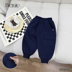 Set bộ nỉ 2 da tay dài áo hoodie phối màu kèm mũ họa tiết kèm quần dài đi chơi đi học 1 đến 7 tuổi BERNIE H0725B24