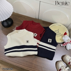 Áo gile len unisex bé trai bé gái 3 màu phối gấu phong cách hàn quốc cho bé trai 1 đến 7 tuổi BERNIE T1025A15