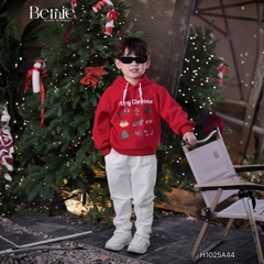 Áo noel áo hoodie tay dài màu đỏ giáng sinh cho bé trai bé gái Mery Christmas size 1 đến 7 tuổi BERNIE H1025A44