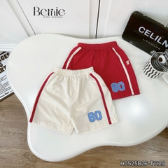 Set bộ thể thao phối màu tay ngắn họa tiết chữ kèm quần short viền cho bé trai size 9 tới 28kg BERNIE H0525B26