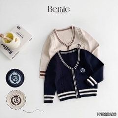 Áo len Cadigan Smart Boy phong cách vintage họa tiết huy hiệu cho bé trai bé gái size 9 đến 25kg BERNIE H1025A06