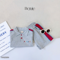 Set bộ polo cho bé trai áo thun tay ngắn họa tiết câụ bé kèm quần short size 1 đến 7 tuổi BERNIE T0425B64