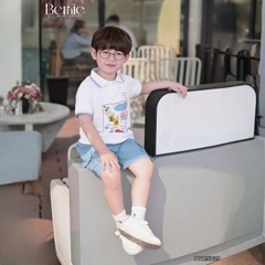 Set bộ polo tay ngắn cho bé trai họa tiết Baby Cloud kèm quần short size 9 tới 28kg BERNIE H1125B39