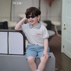 Set bộ polo đi biển cho bé trai áo thun polo tay ngắn và quần short jean size 9 tới 28kg BERNIE H1025B53