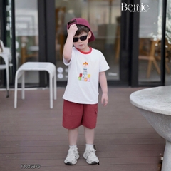 Set bộ bé trai tay ngắn họa tiết Roblox nghộ nghĩnh kèm quần short kaki size 9 tới 28kg BERNIE T1025B76
