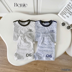Set bộ bé trai tay ngắn phối màu họa tiết loang Cheese kèm quần short size 9 tới 28kg BERNIE T1125B21