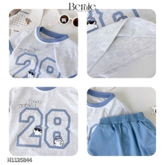 Set bộ tay ngắn cho bé trai họa tiết Best friend 28 kèm quần short kaki size 9 tới 28kg BERNIE H1125B44