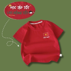 Áo thun áo Cờ đỏ sao vàng Việt Nam chất cotton tay ngắn unisex cho bé trai bé gái size 9 tới 28kg BERNIE H0226A24Đ