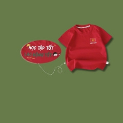 Áo thun áo Cờ đỏ sao vàng Việt Nam chất cotton tay ngắn unisex cho bé trai bé gái size 9 tới 28kg BERNIE H0226A24Đ